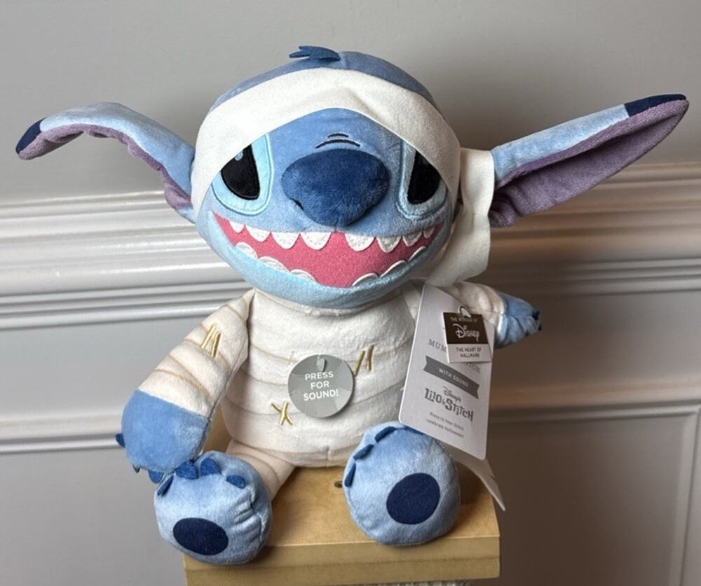 Hallmark Disney Lilo & Stitch Mummy Plush Halloween Stuffed Toy With Sound Tags